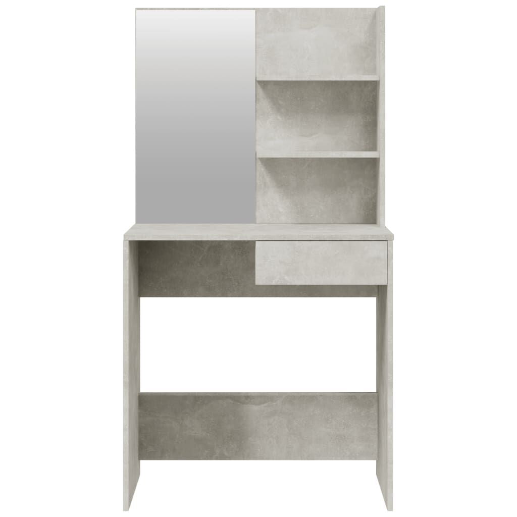 Schminktisch-Set Betongrau 74,5X40X141 Cm
