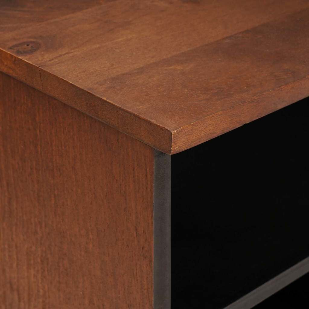 Tv-Schränk Mit Regal Braun 100 X 33,5 X 46 Cm Massivholz Mango