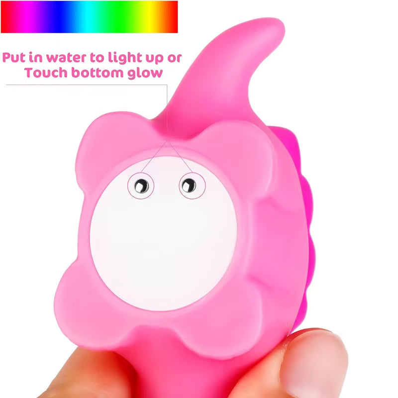 1/6Pcs Dinosaur Baby Bath Toys Light-Up Floating Bath Toys Set for Boys Girls Children Preschool Bathtub Bathroom Toy
