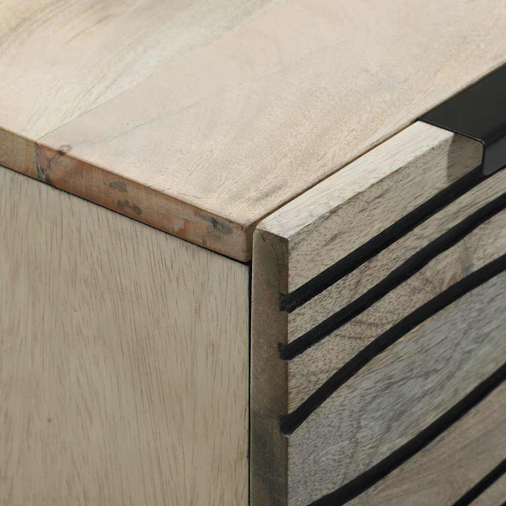 Sideboard Weiß 60 X 33.5 X 75 Cm Massivholz Mango