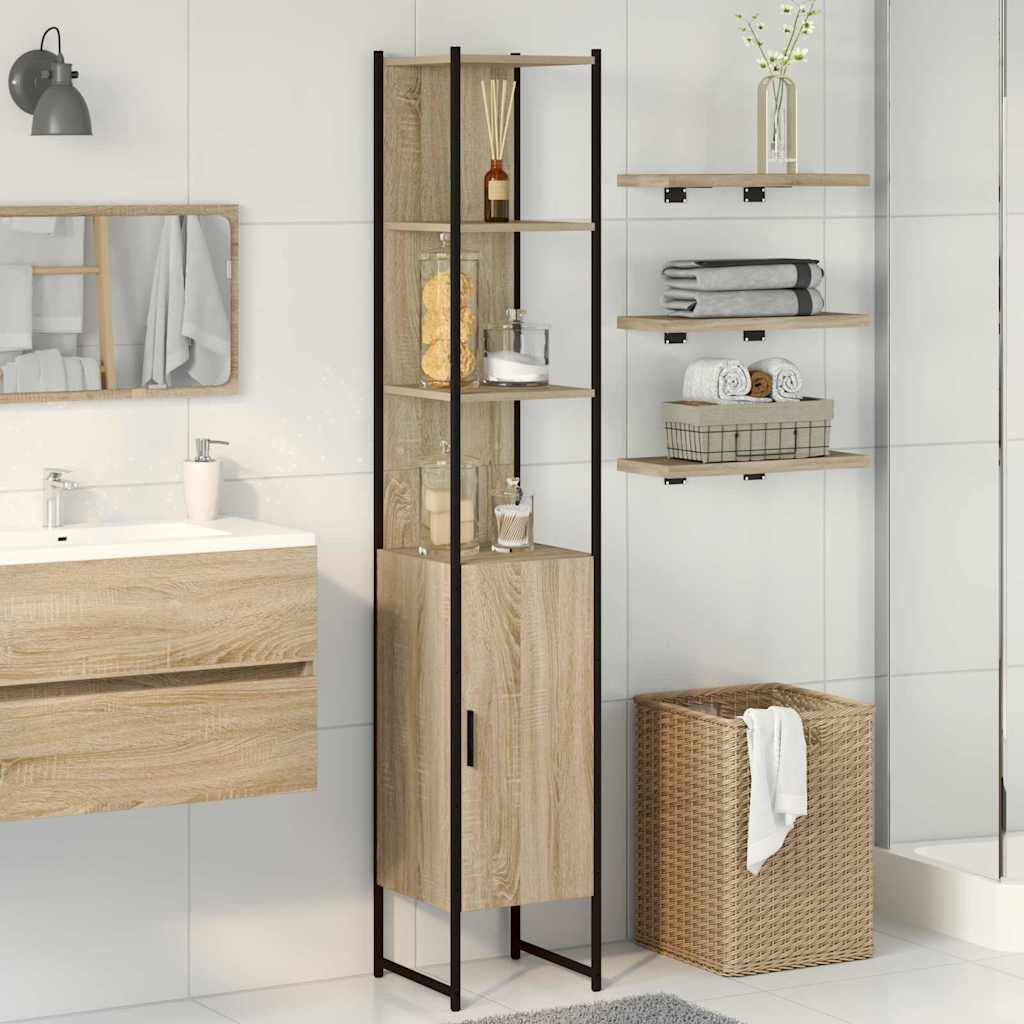 Badezimmerschrank Sonoma 33 X 33 X 185,5 Cm Holzwerkstoff