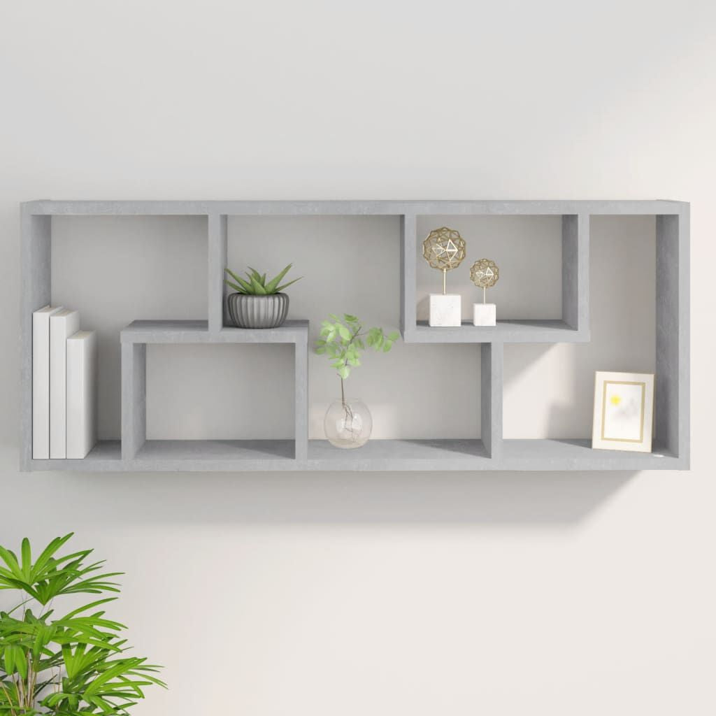 Wandregal Betongrau 36X16X90 Cm Holzwerkstoff