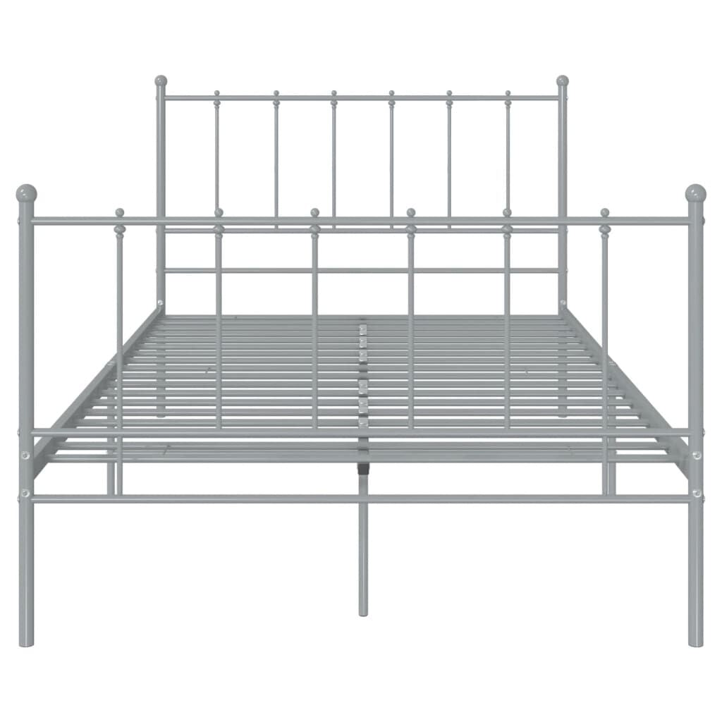 Bett Grau Metall 120X200 Cm