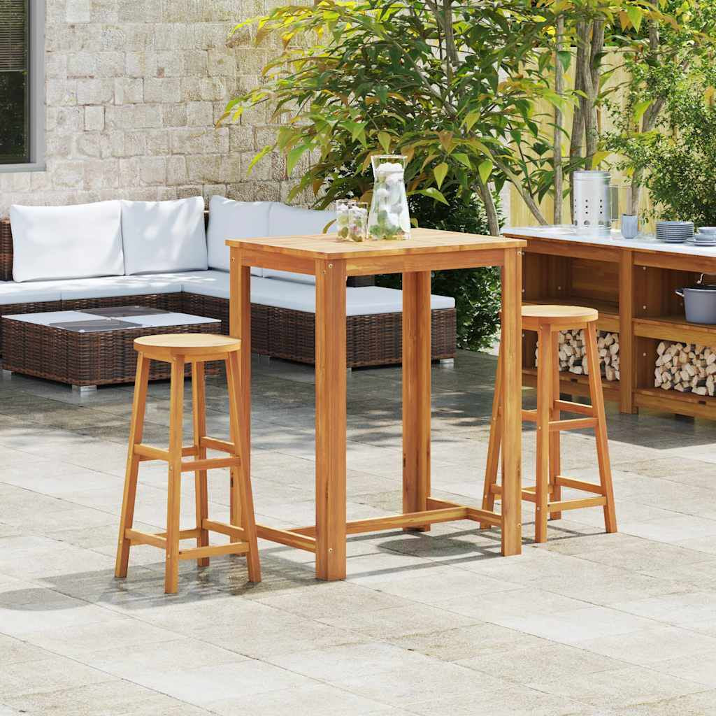 Barhocker 2 Stk. Massivholz Akazie