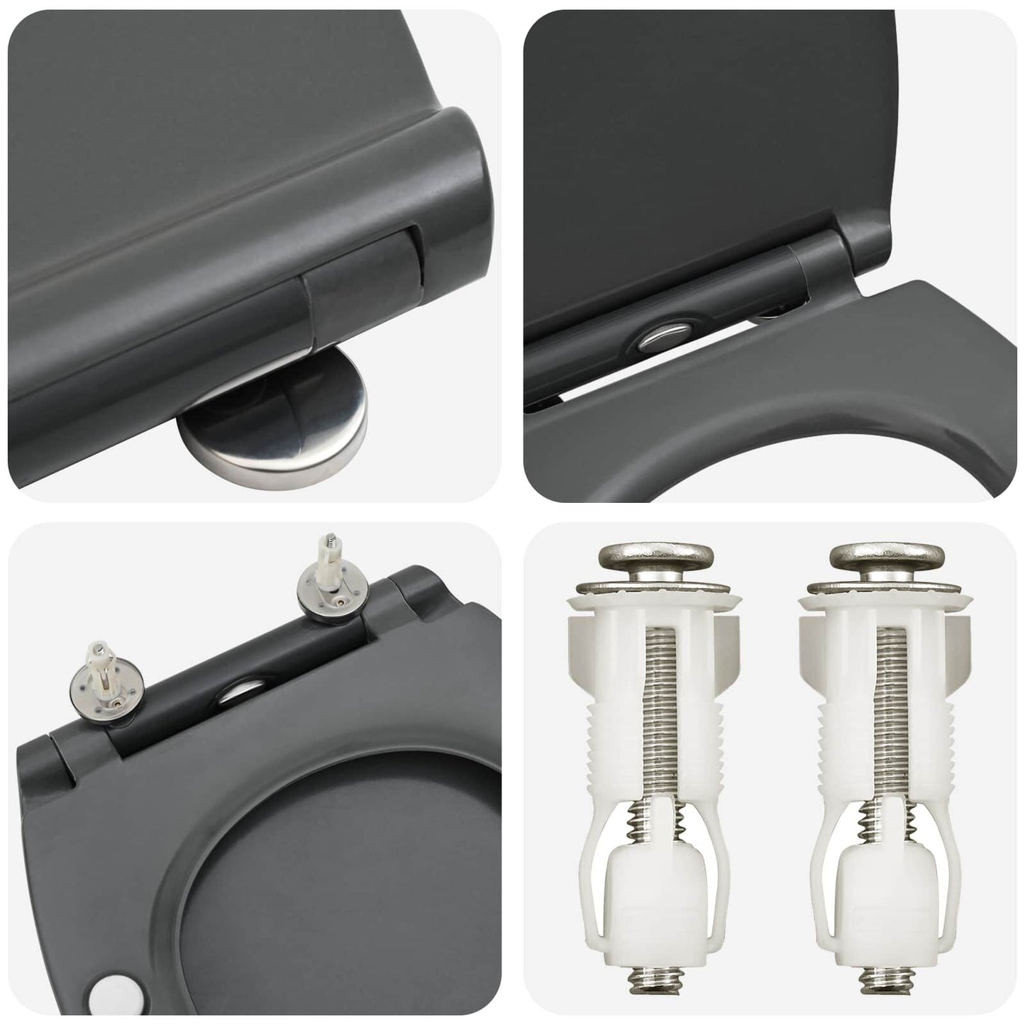 Toilettensitz Anthrazit 47 X 37,5 X 3,8 Cm Duroplast