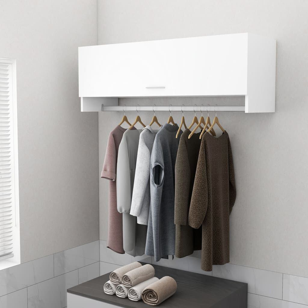 Kleiderschrank Weiß 100X32,5X35 Cm Holzwerkstoff
