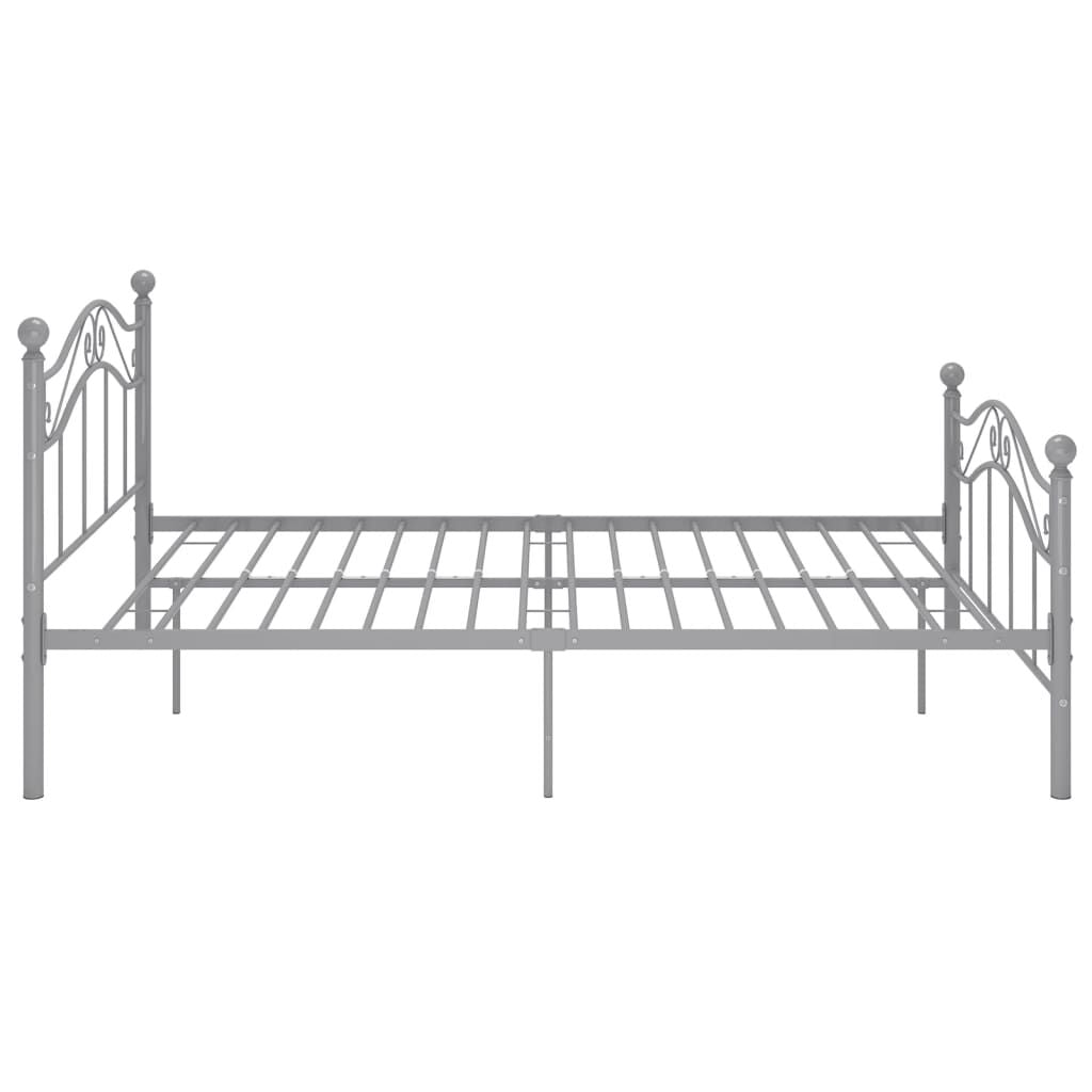Bett Grau Metall 120X200 Cm