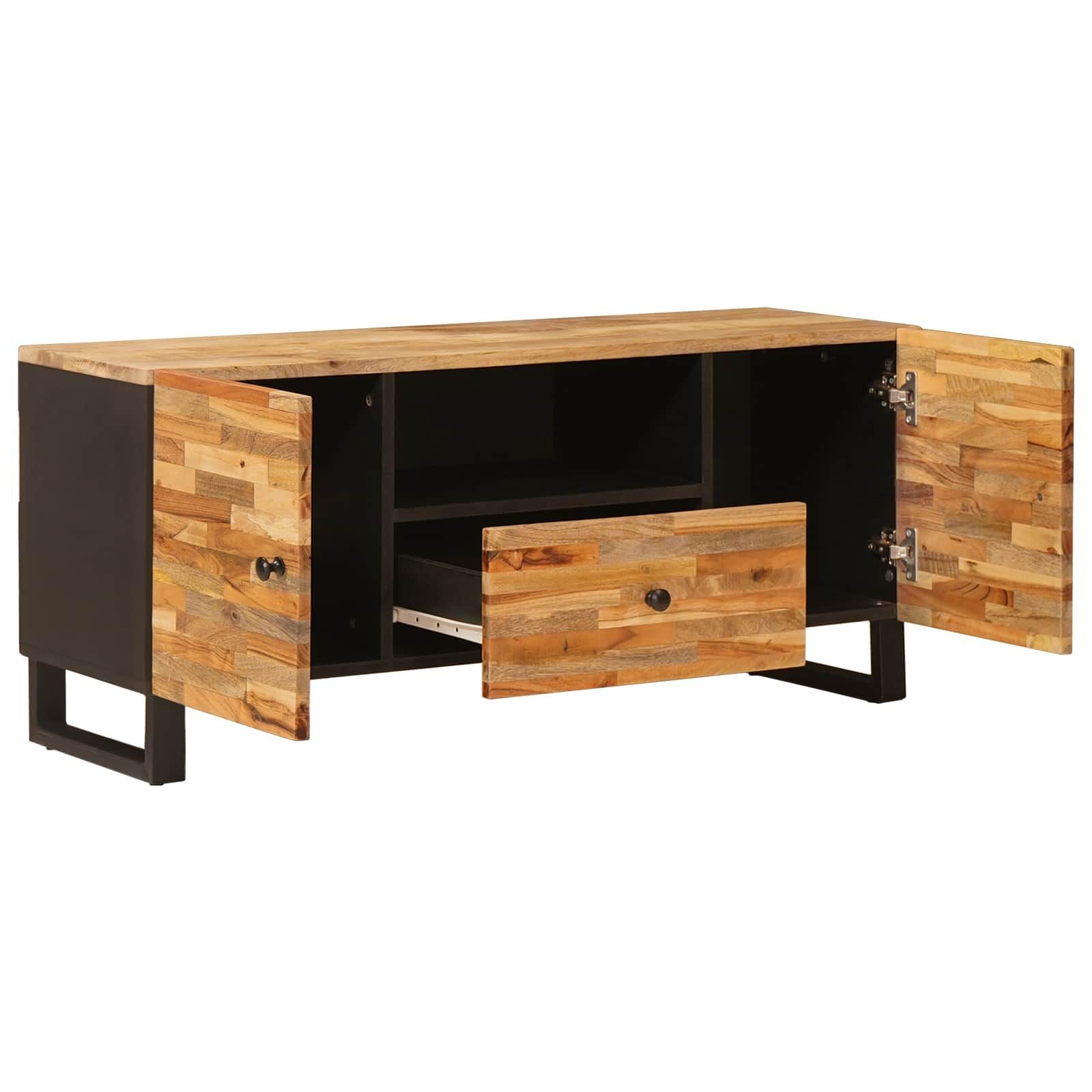Tv-Schränk Mit Regal Braun 105 X 33 X 46 Cm Massivholz Mango