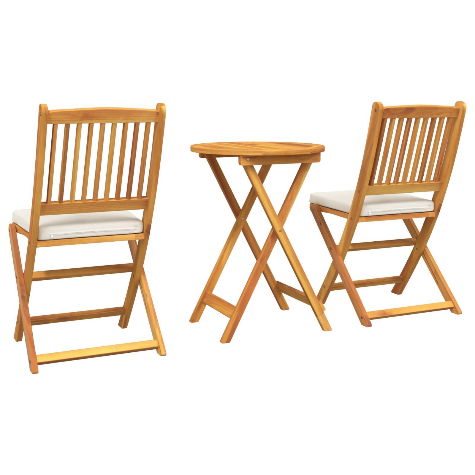Garten Bistro Set 3 Pcs Braun Massivholz Akazie