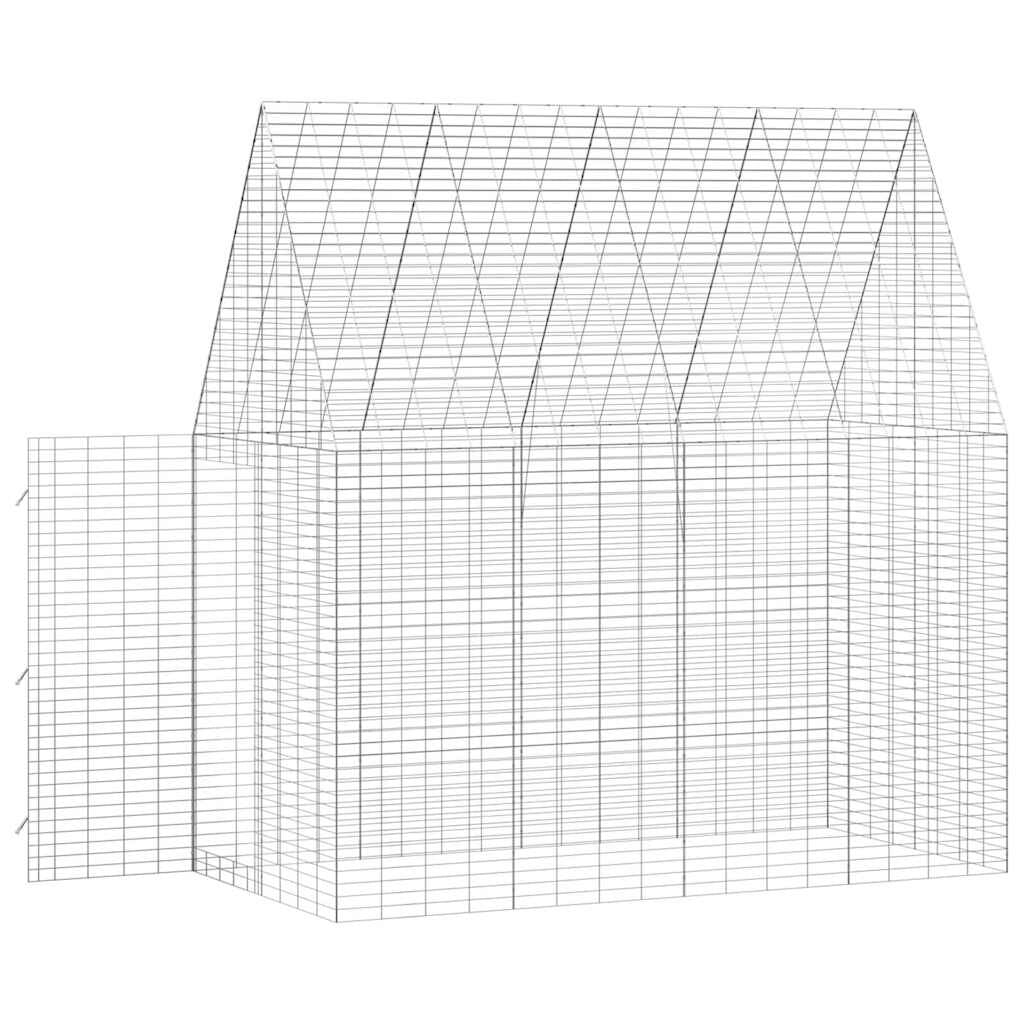 Hasenkäfig Silber 400 X 100 X 210 Cm Verzinkter Stahl