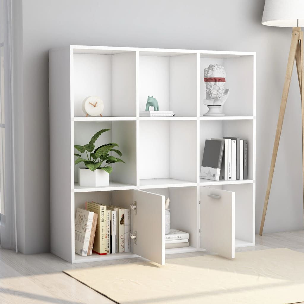 Bücherregal Weiß 98X30X98 Cm Holzwerkstoff
