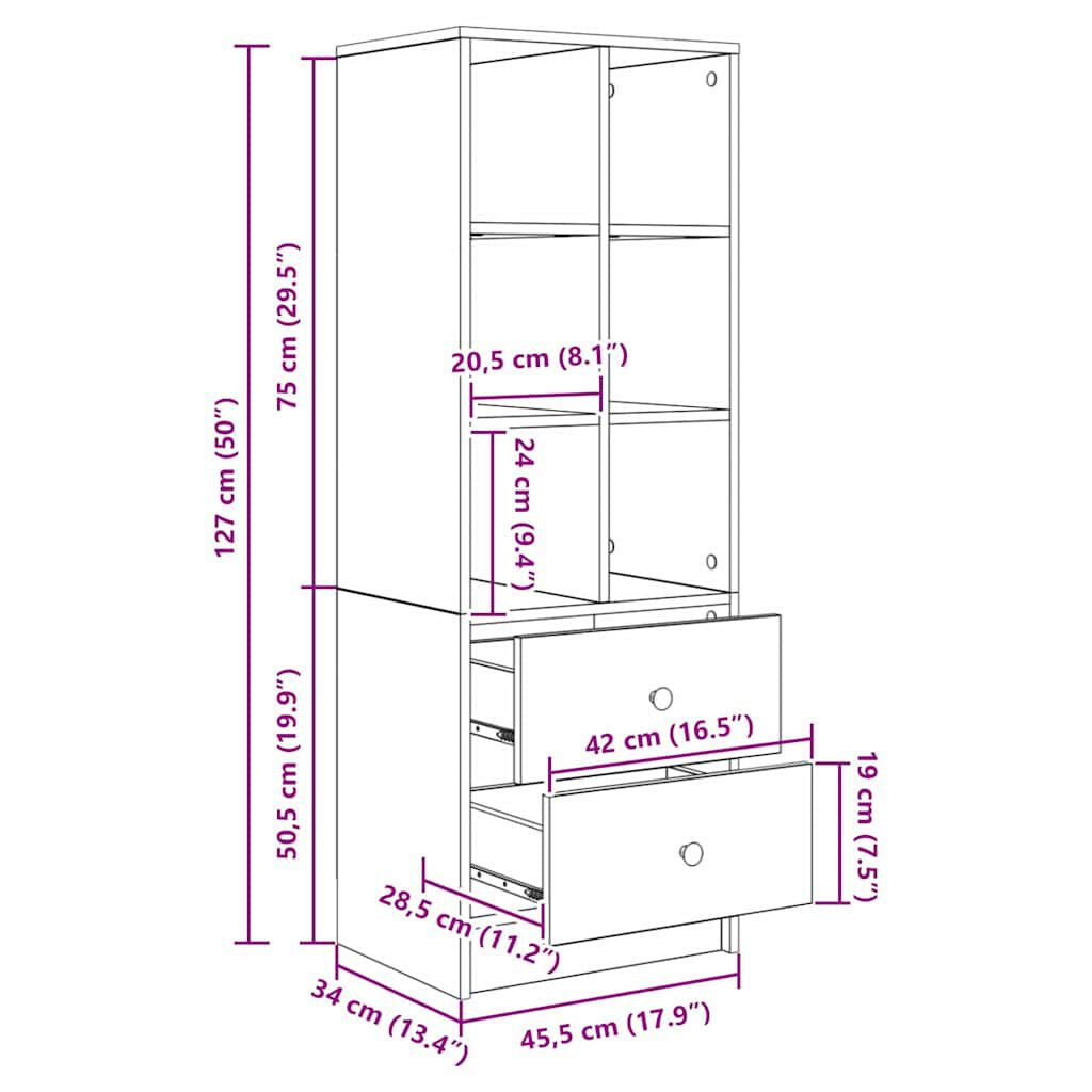 Schreibtisch Mit Schubladen 2 Pcs Sonoma-Eiche