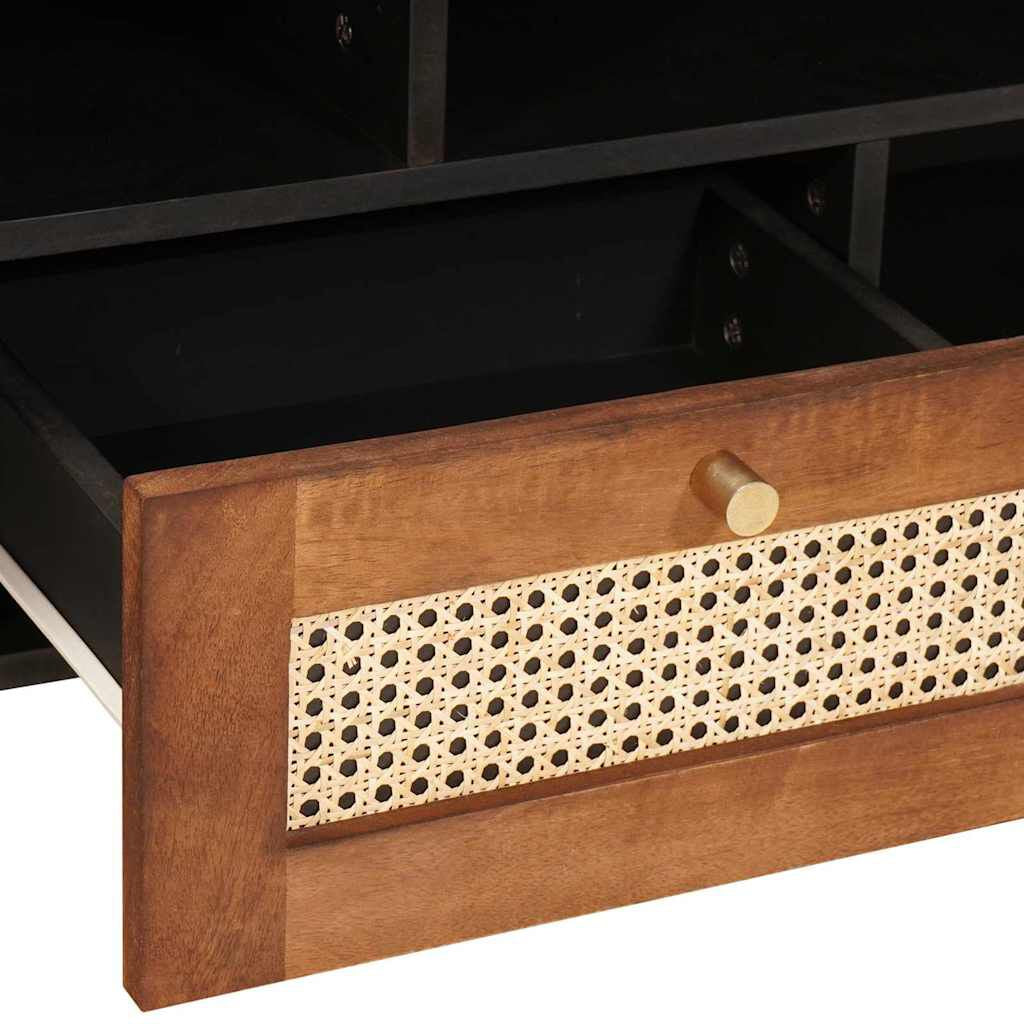 Tv-Schränk Mit Regal Braun 100 X 33,5 X 46 Cm Massivholz Mango