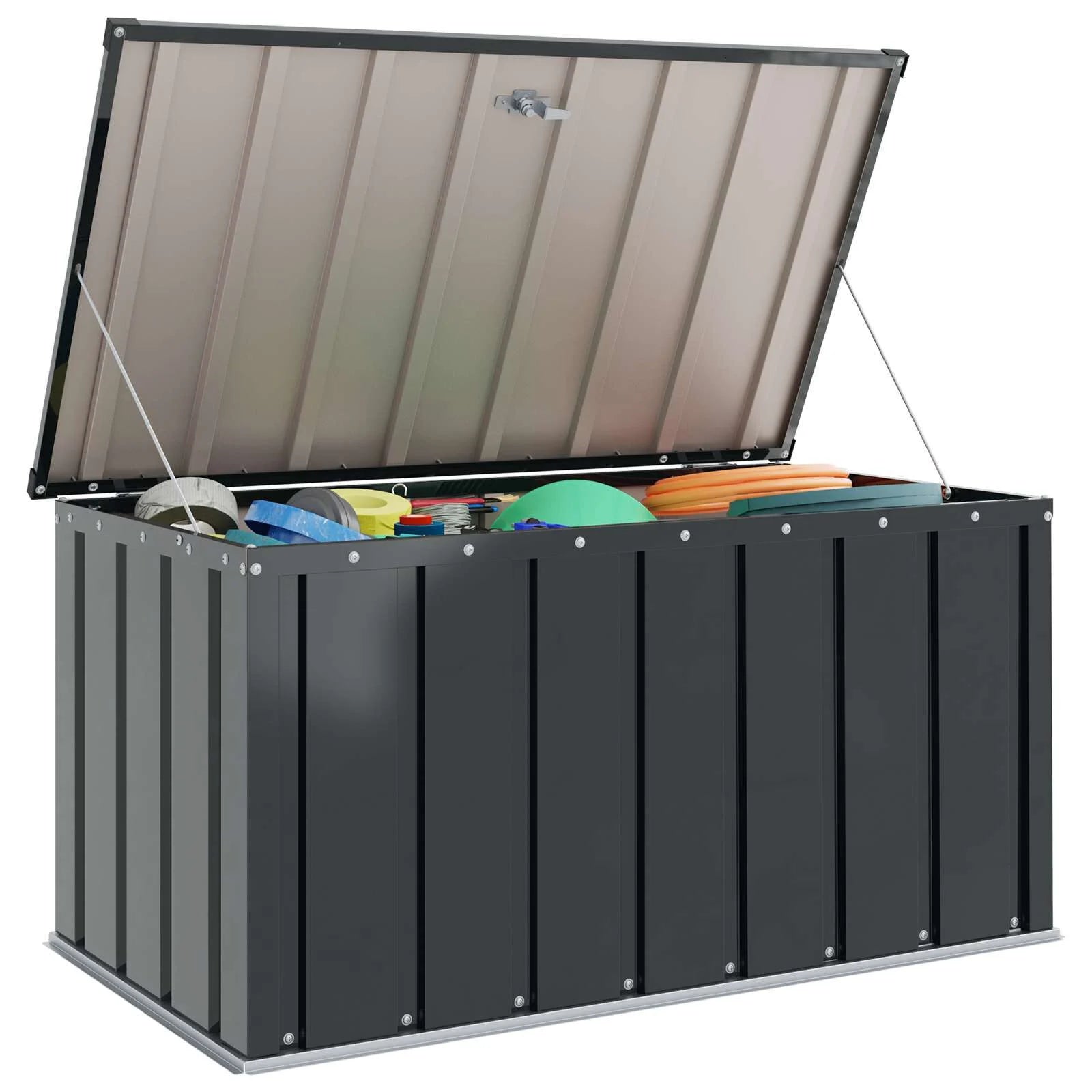 Gartenlagerbox Schwarz 101 X 56,5 X 50 Cm Stahl