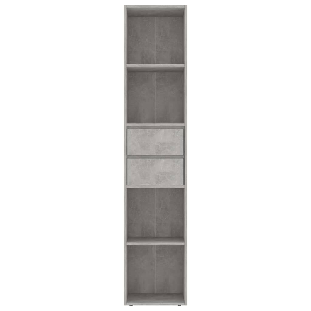 Bücherregal Betongrau 36X30X171 Cm Holzwerkstoff