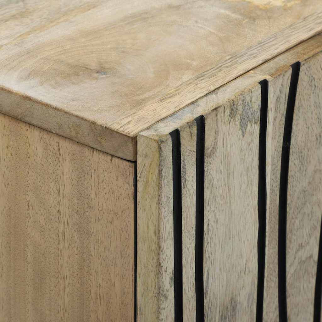 Sideboard Weiß 90 X 33 X 75 Cm Massives Mangoholz