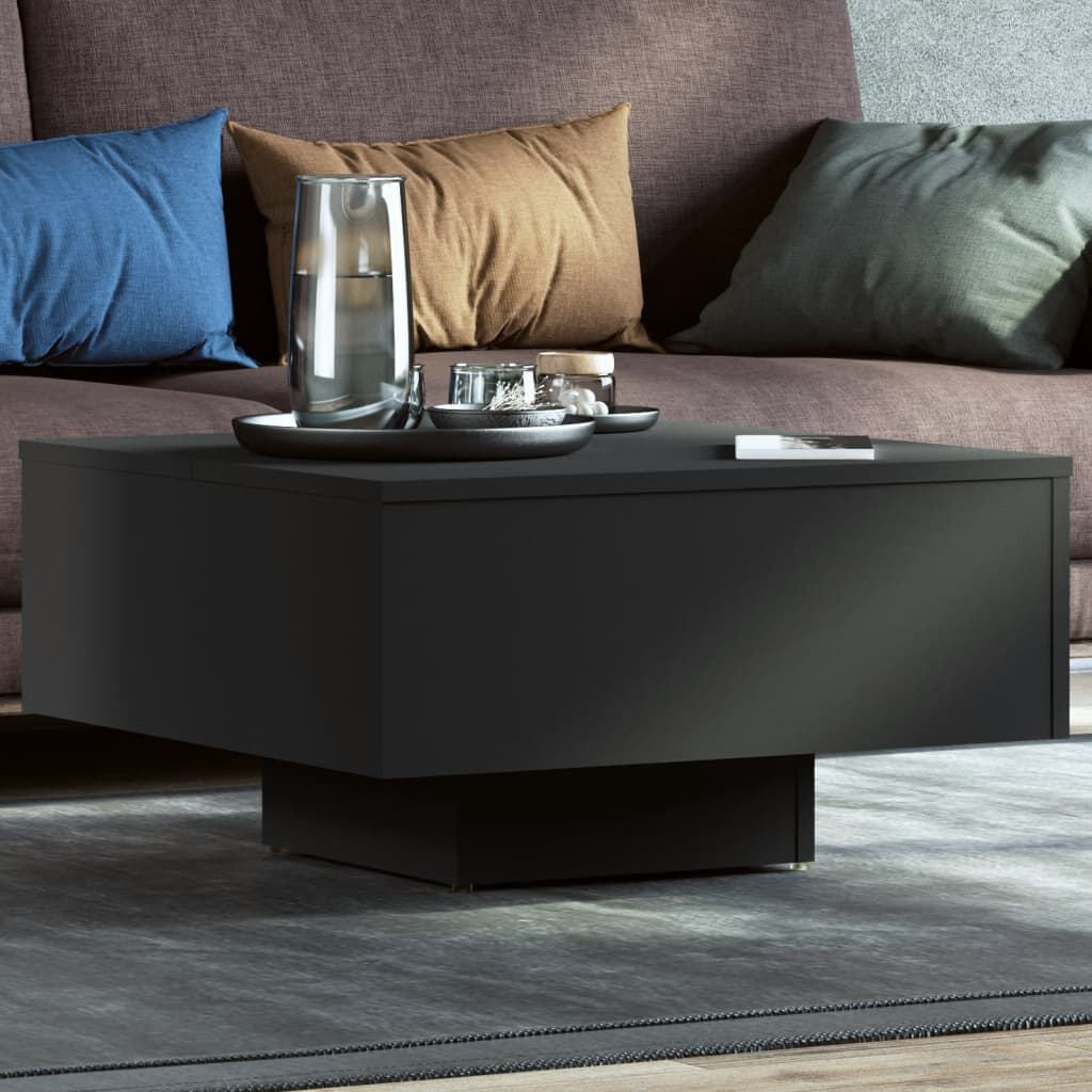 Couchtisch Schwarz 60X60X31,5 Cm Holzwerkstoff