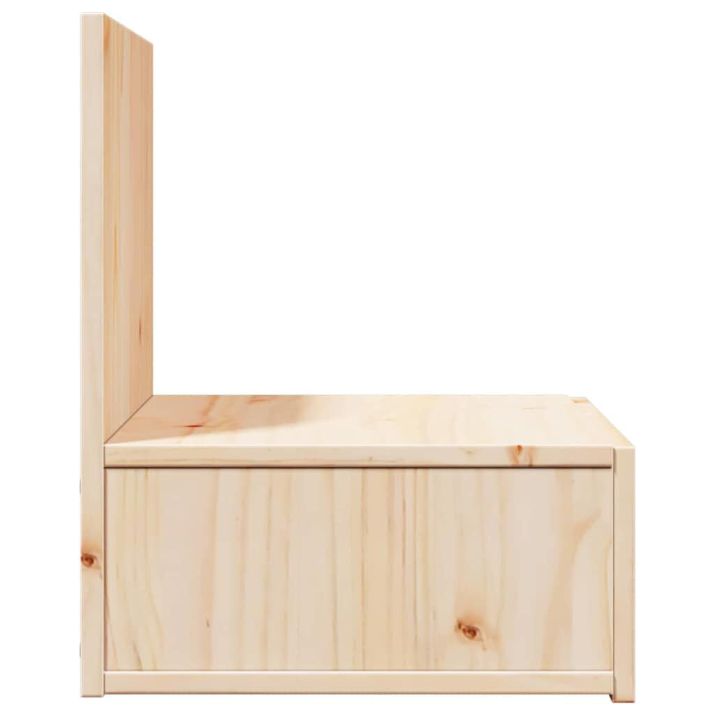 Nachttisch Braun 42 X 32,5 X 40 Cm Massivholz Kiefer
