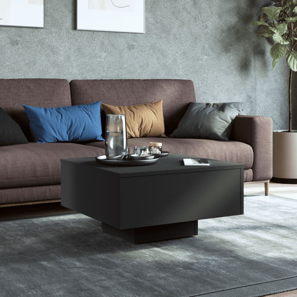 Couchtisch Schwarz 60X60X31,5 Cm Holzwerkstoff