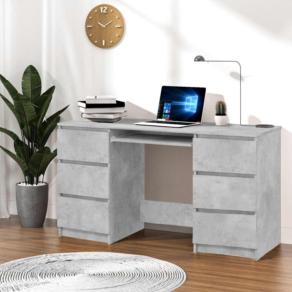 Schreibtisch Betongrau 140X50X77 Cm Holzwerkstoff