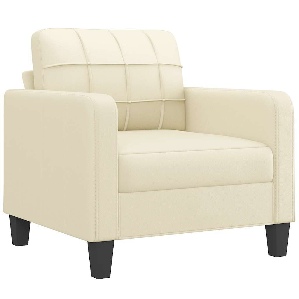 Sessel Creme 60 Cm Kunstleder