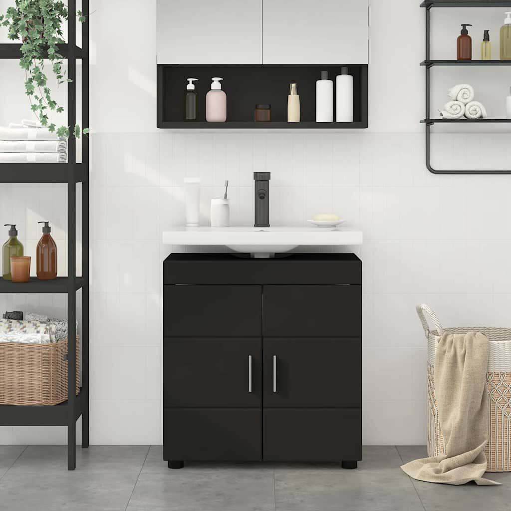 Badezimmerschrank-Set TULUM Schwarz 60 X 34 X 63 Cm
