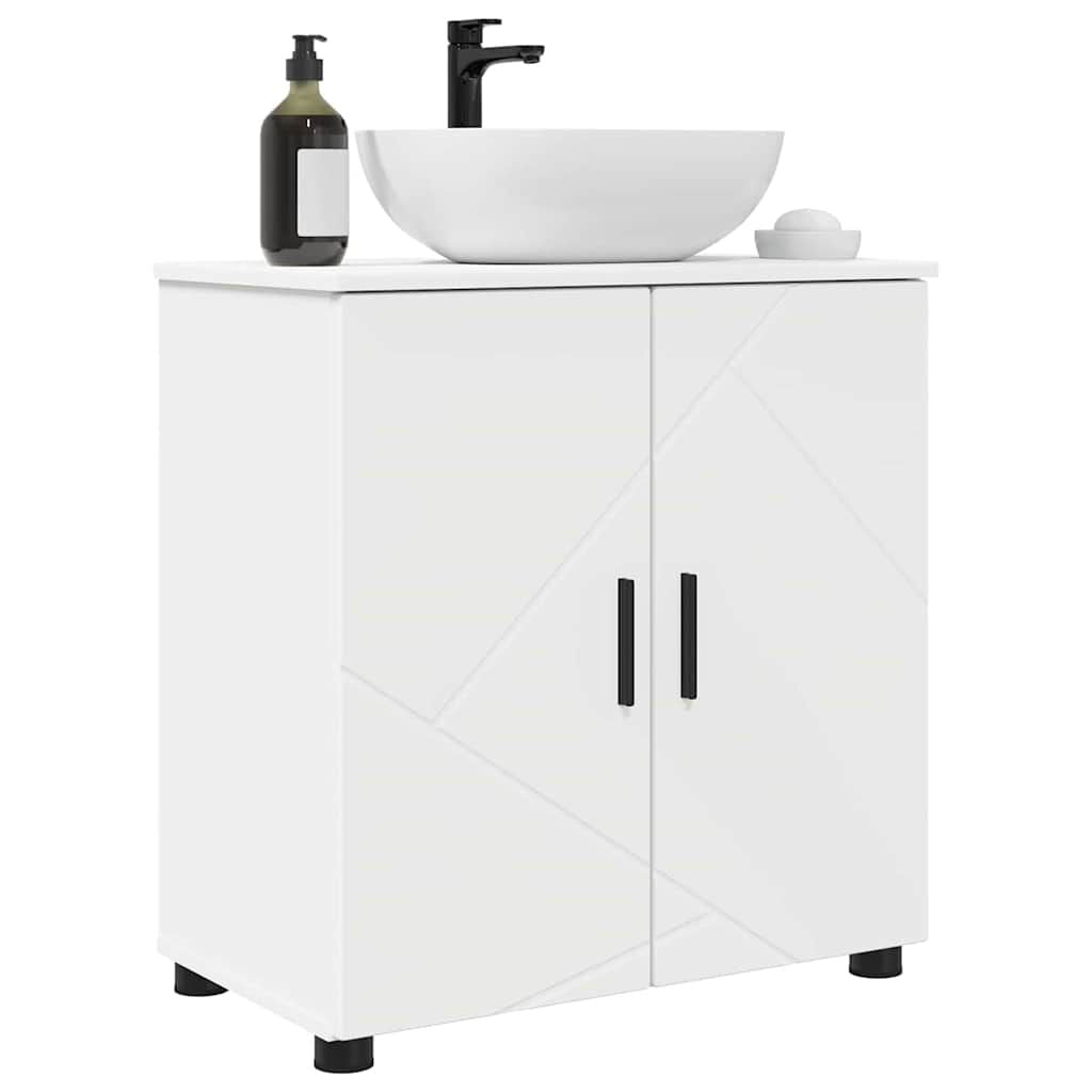 Badezimmerschrank Weiß 61 X 35 X 64 Cm Holzwerkstoff & Metall