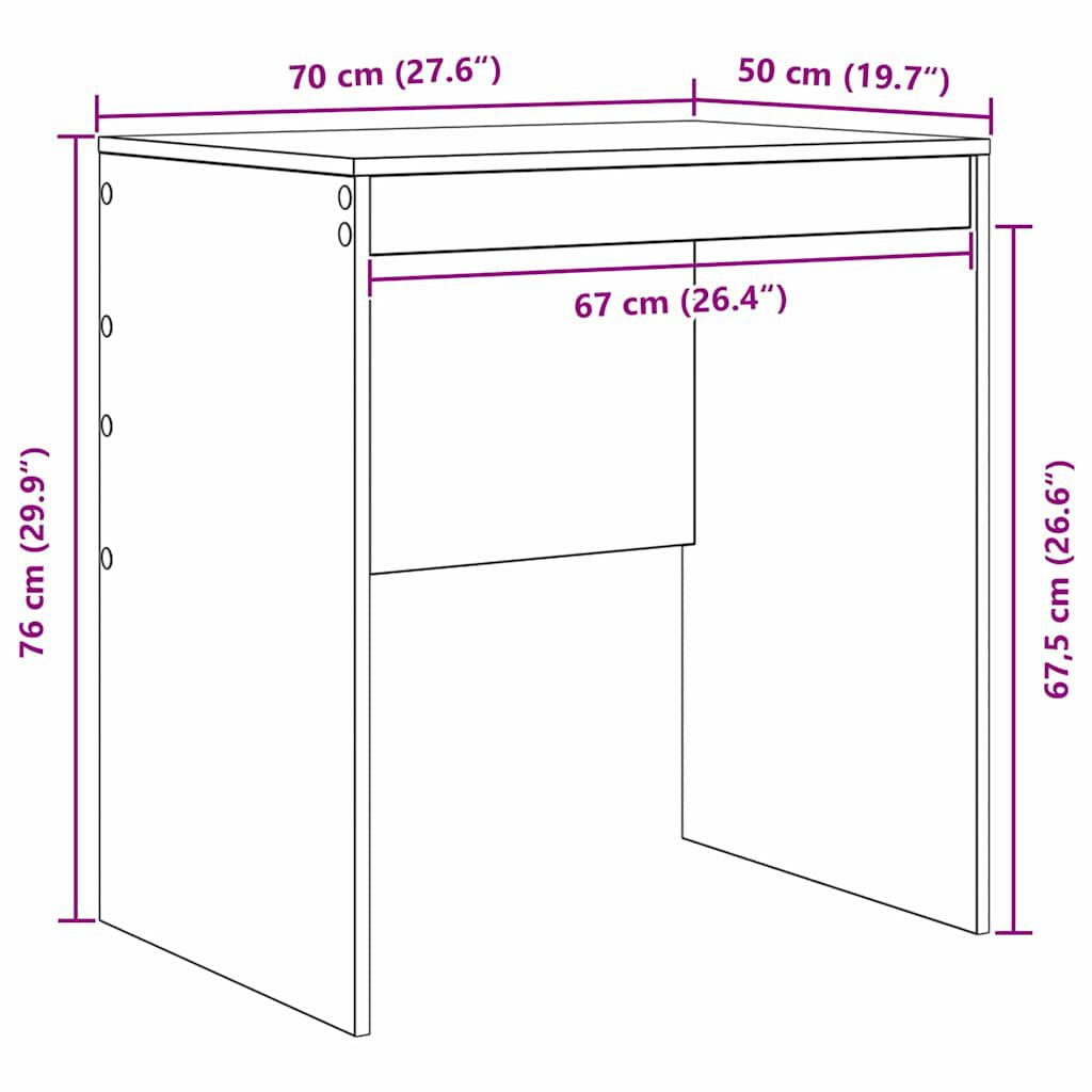 Schreibtisch Mit Schubladen 2 Pcs Sonoma-Eiche