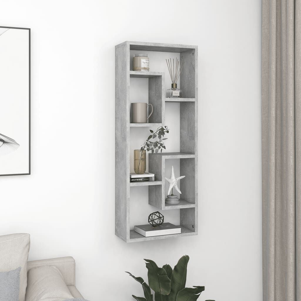 Wandregal Betongrau 36X16X90 Cm Holzwerkstoff