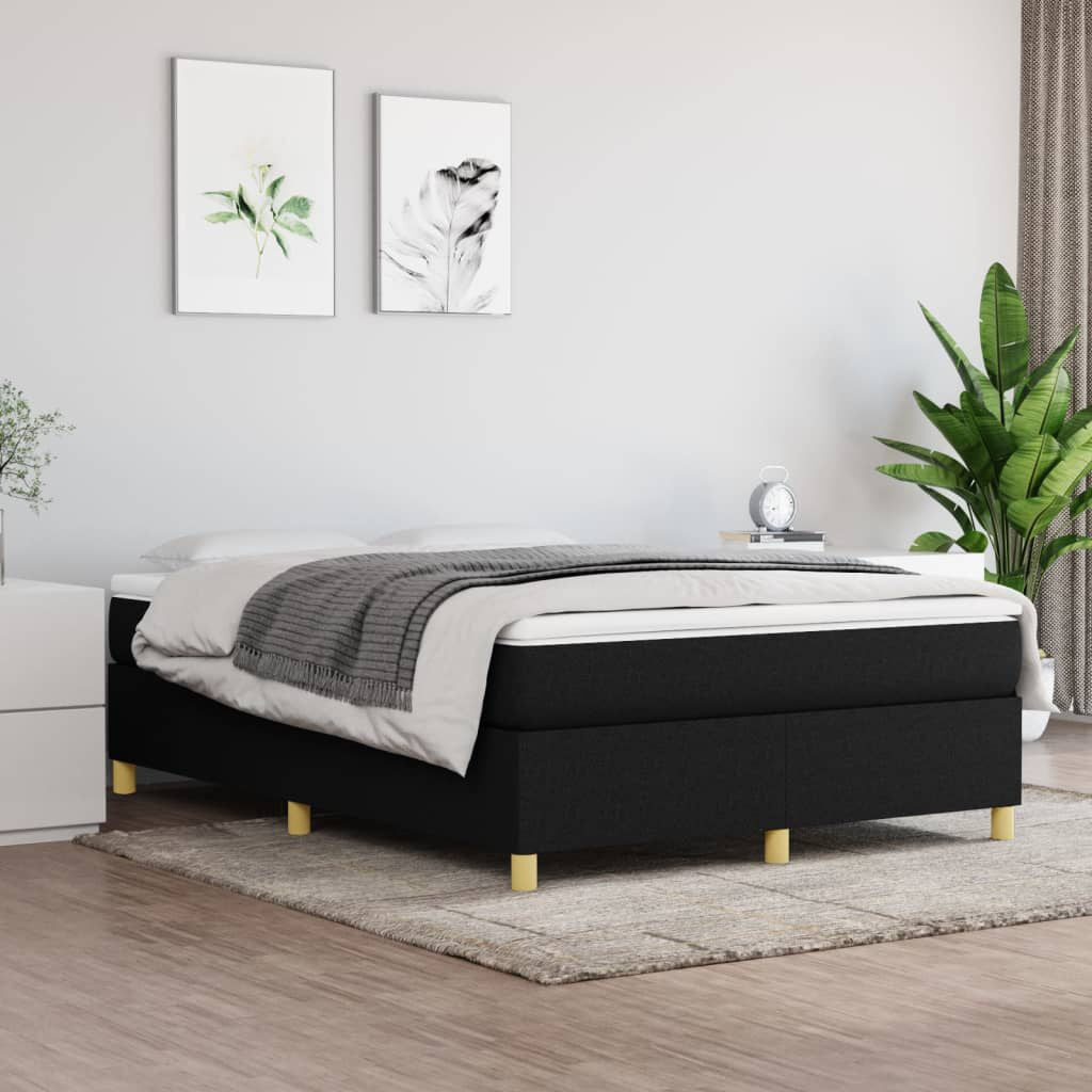 Boxspringbettgestell Schwarz 140X200 Cm Stoff