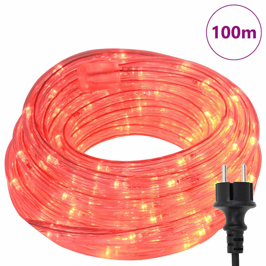 Lichtseil Mit 2400 Leds Rot 100 M PVC