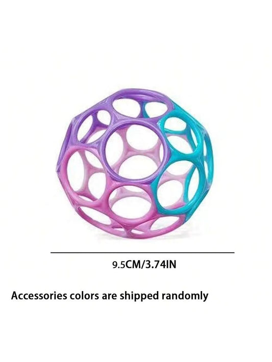 6-In-1 Bpa-Free Baby Sensory Rattle Ball - Soft Textured Grasping Toy with Gentle Sound & Spin Rings | Montessori Learning Toy F