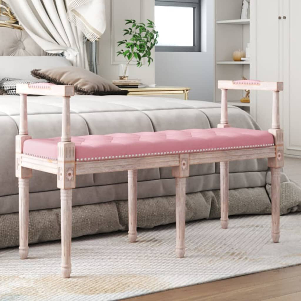 Sitzbank Rosa 110X40X70 Cm Samt