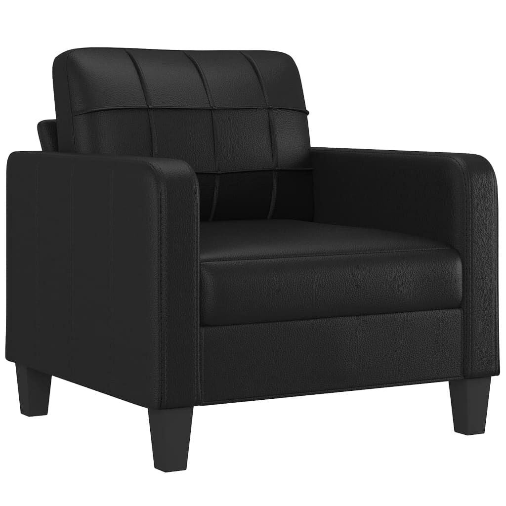 Sessel Schwarz 60 Cm Kunstleder
