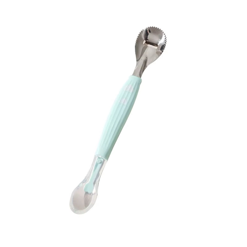 Baby Feeding Spoon Scraper Spoon Silicone Fruit Puree Spoon Supplementary Food Feeder Dual-Head Spoon Toddler Utensil