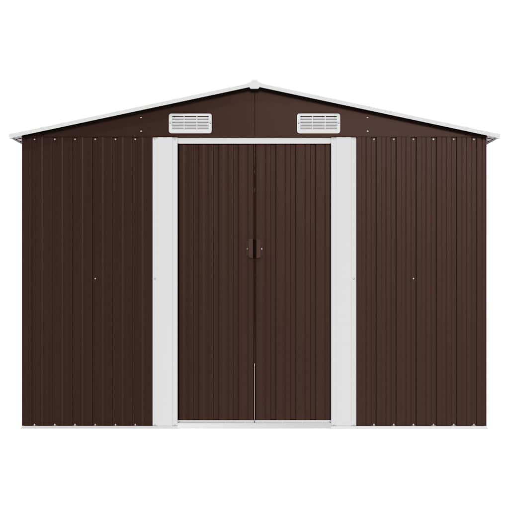 Gerätehaus 257X489X181 Cm Metall Braun
