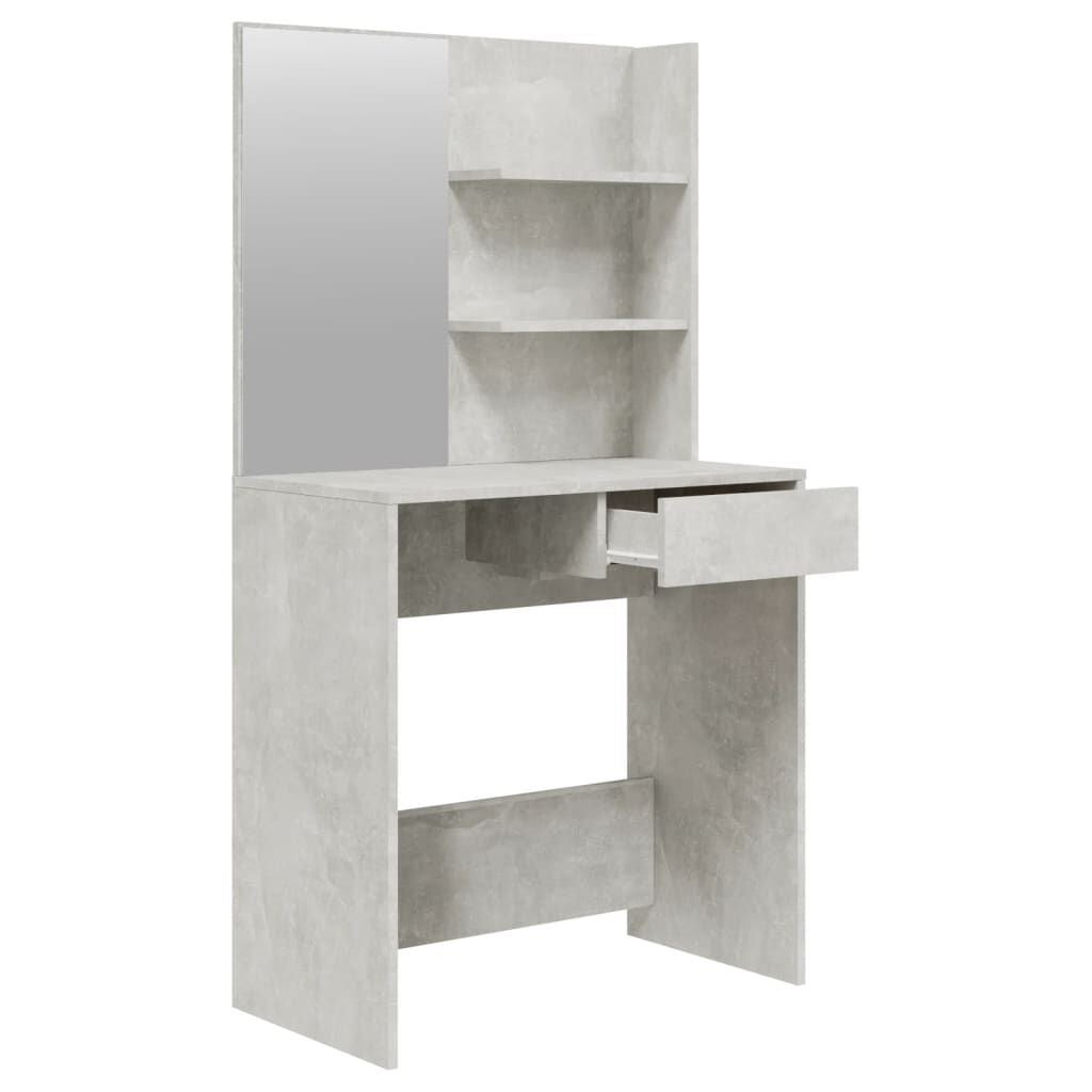 Schminktisch-Set Betongrau 74,5X40X141 Cm