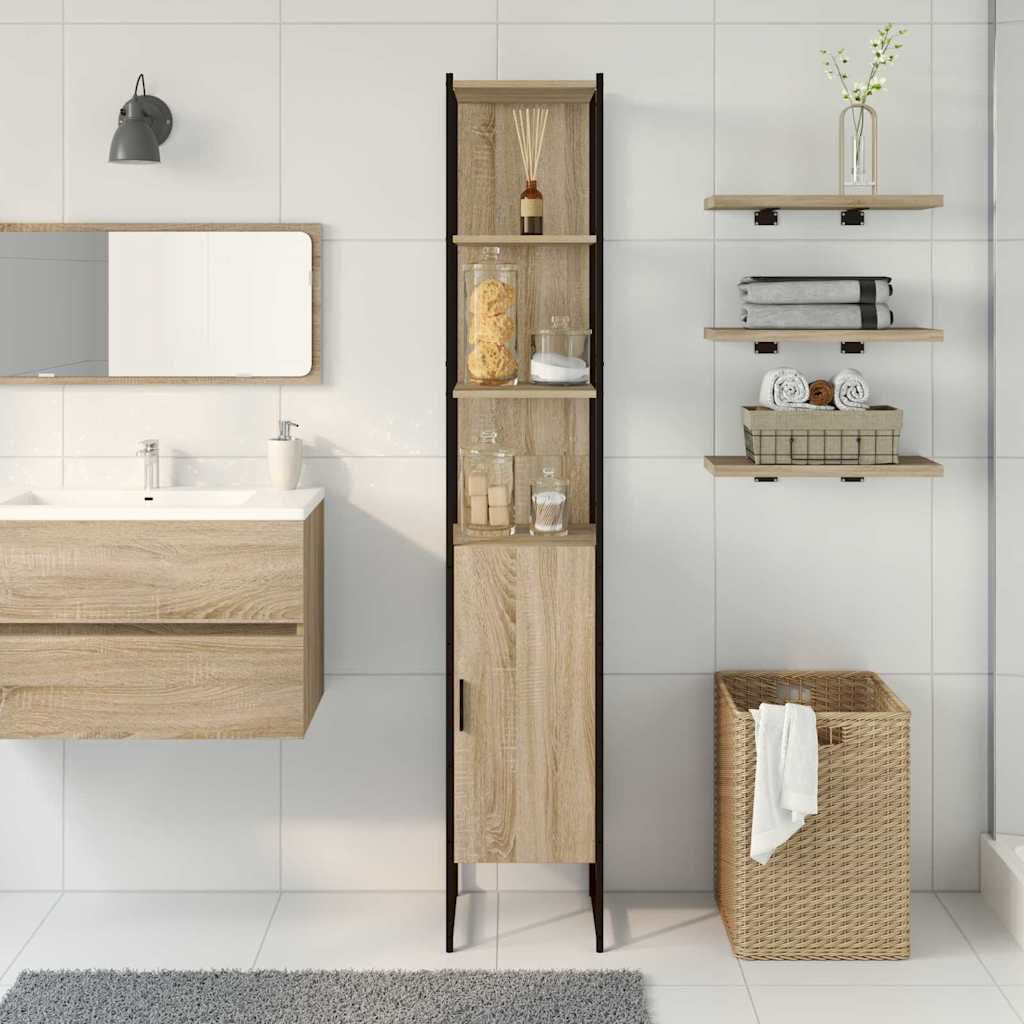 Badezimmerschrank Sonoma 33 X 33 X 185,5 Cm Holzwerkstoff