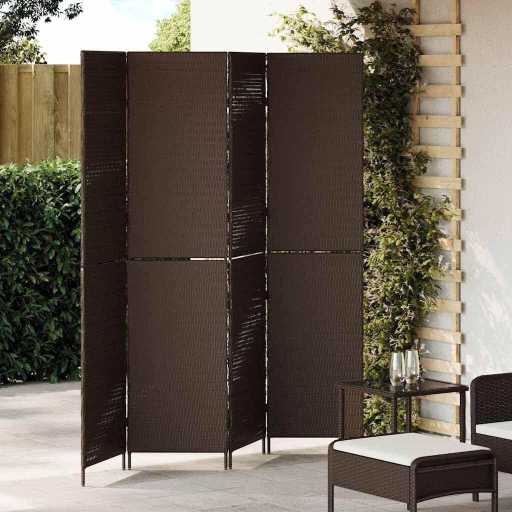 Raumteiler Braun 195 X 180 Cm Poly-Rattan