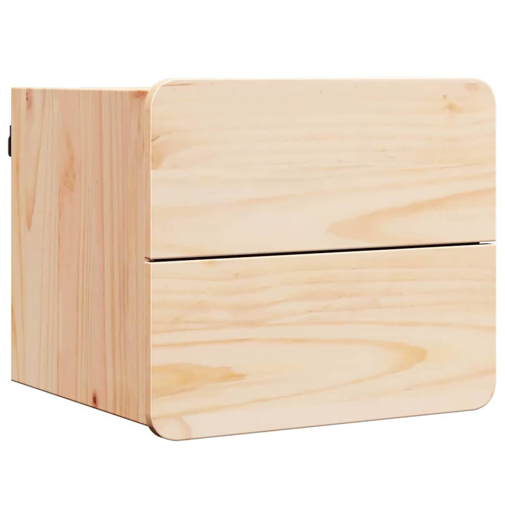 Nachttisch 2 Pcs Natur 39 X 34 X 33 Cm Massivholz Kiefer