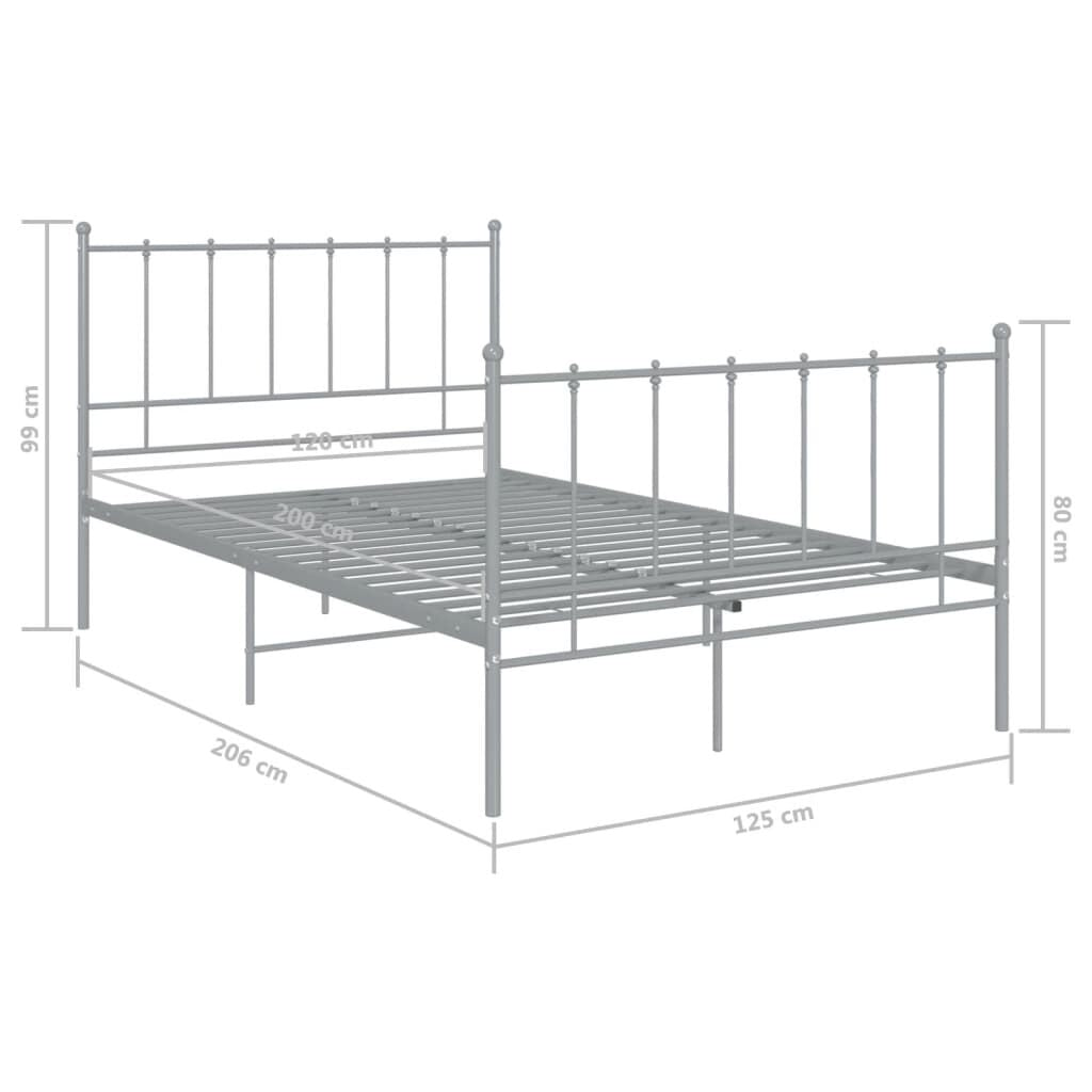 Bett Grau Metall 120X200 Cm