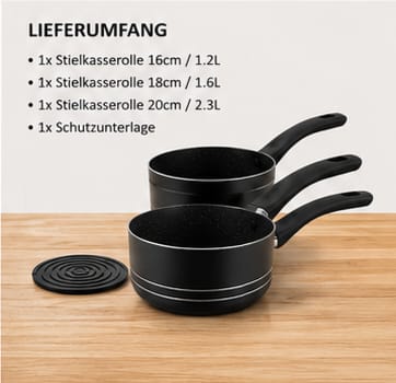 ROYALTY LINE® 3-TEILIGES SAUCEPAN-SET MIT MARMOR-ANTIHAFTBESCHICHTUNG