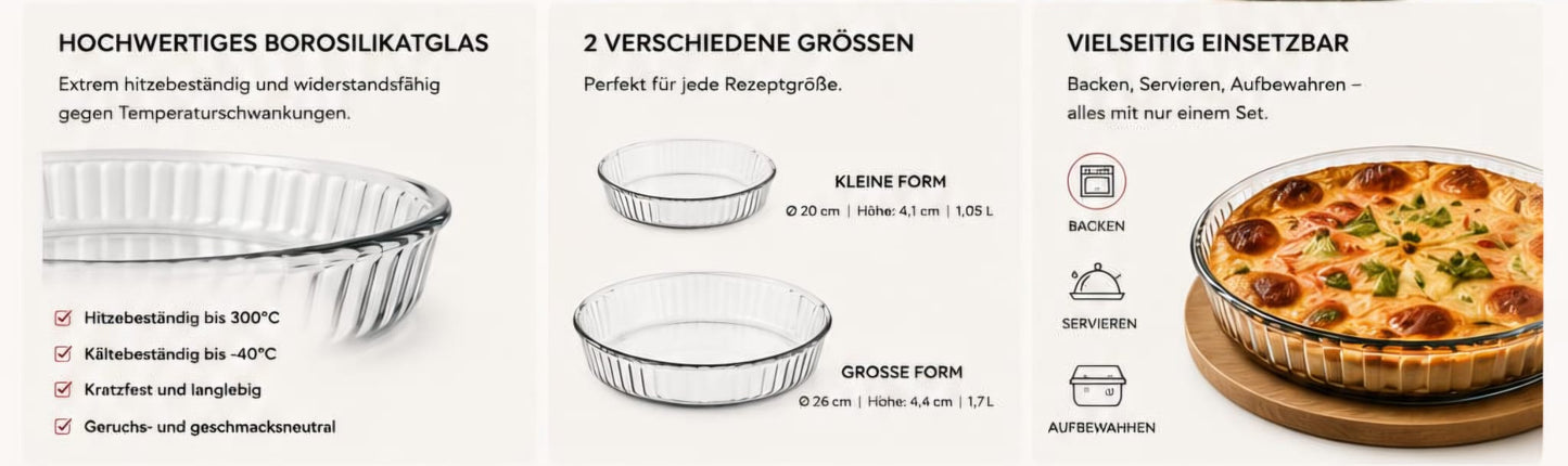 Borcam 2-teiliges Ofenform-Set