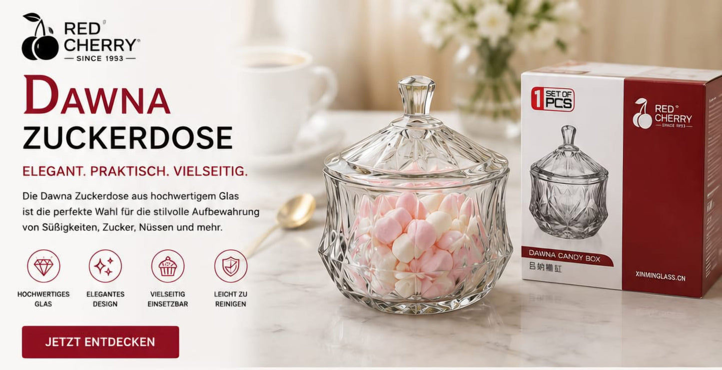 DAWNA Glasdose mit Deckel