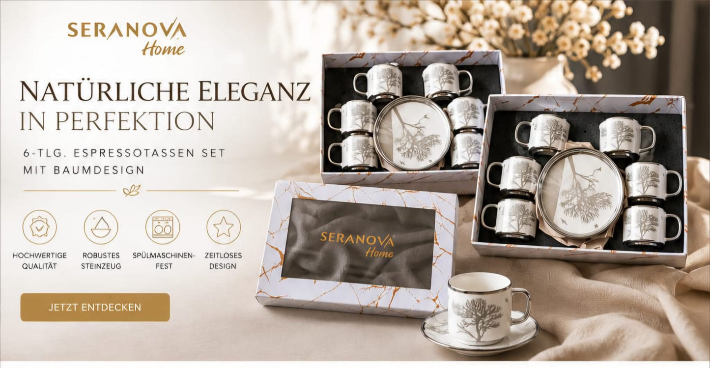 Seranova Home Espressotassen-Set – Natürliche Eleganz in Perfektion
