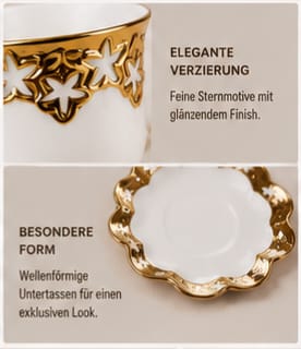 IDEALOVE® Porzellan-Kaffeetassen-Set – 12-teilig