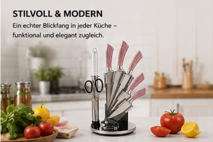 Dynamic COOK 8-teiliges Profi-Messer-Set mit 360 Grad drehbarem Ständer