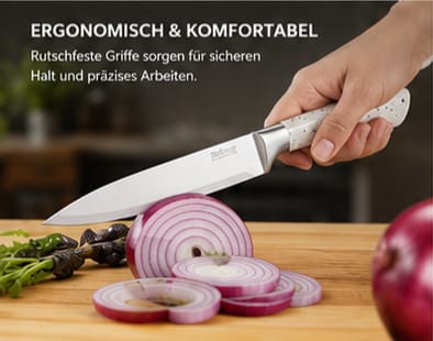 Dynamic COOK 8-teiliges Profi-Messer-Set mit 360 Grad drehbarem Ständer