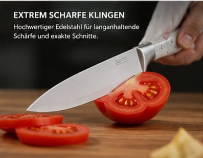 Dynamic COOK 8-teiliges Profi-Messer-Set mit 360 Grad drehbarem Ständer