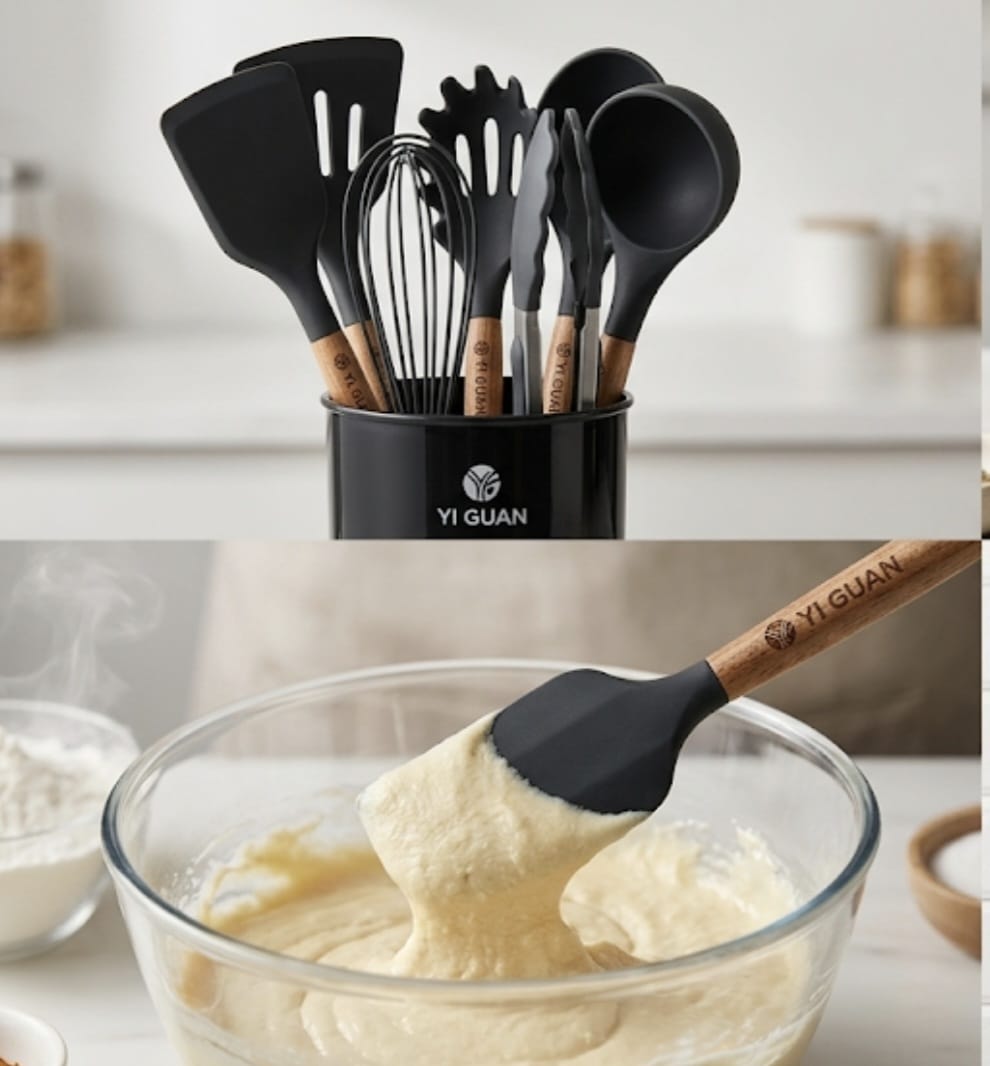 YI GUAN 7-teiliges Premium Küchenhelfer-Set mit elegantem Ständer